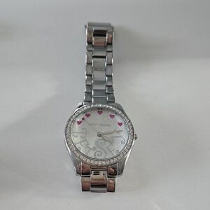 Betsey Johnson Silver and Pink Women's Watch